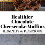 healthy delicious chocolate cheesecake muffins