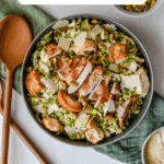 Shaved Brussels sprouts Chicken Caesar salad
