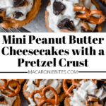 Mini Peanut Butter Cheesecakes with a Pretzel Crust